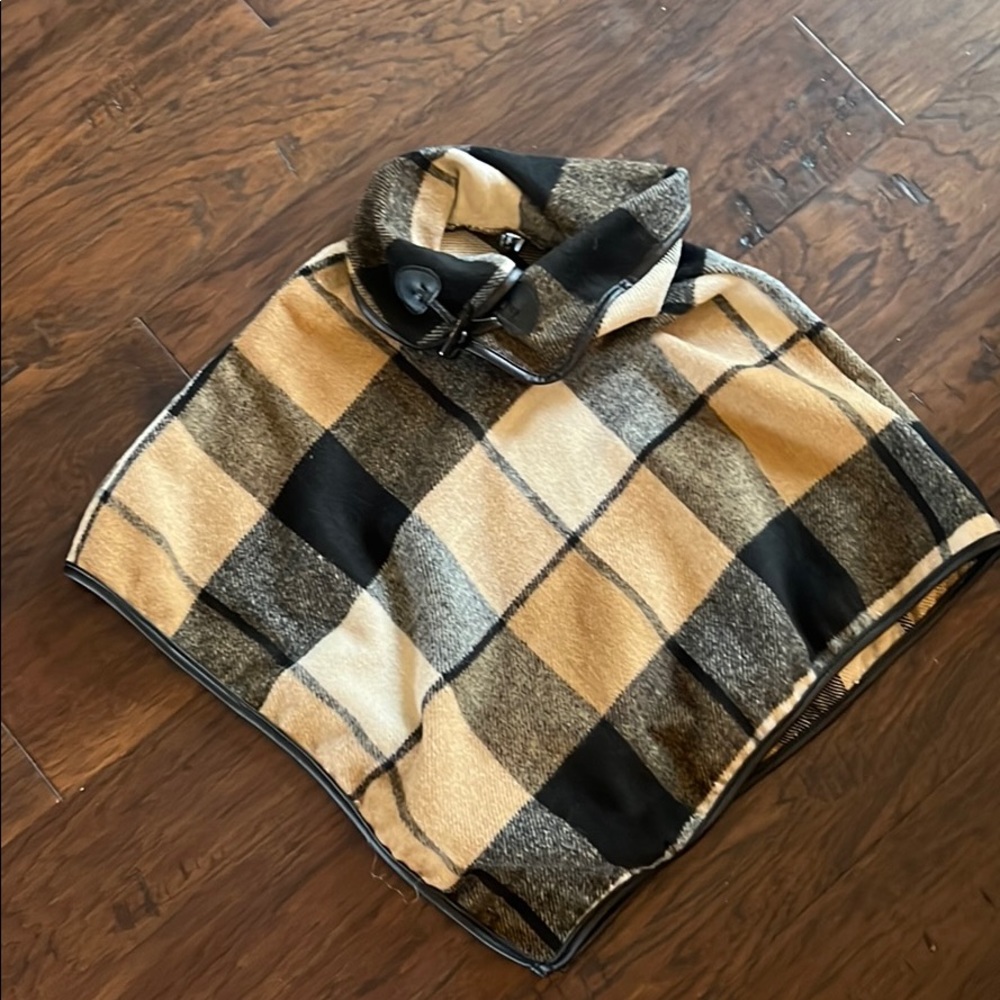 Plaid poncho